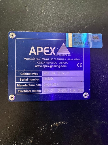 APEX DUAL SLIMLINE, POZA CU PLACUTA DE IDENTIFICARE