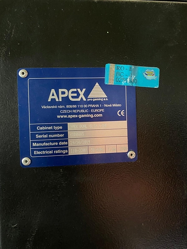 APEX MULTIMAGIC CLASIC RO, POZA CU PLACUTA DE IDENTIFICARE