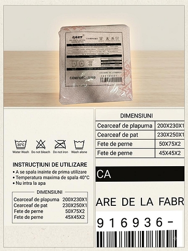 Lenjerie de pat (2x2,3 m - 6 piese)